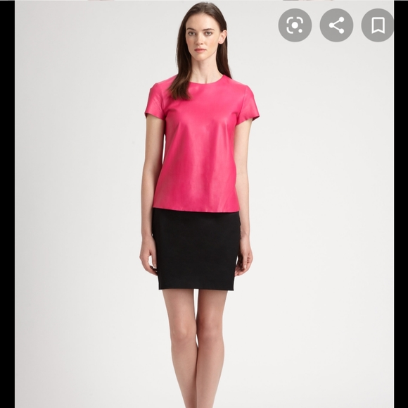 Ralph Lauren black label Rowena lamb leather top - Picture 2 of 10